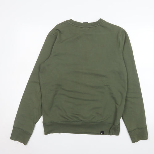 Bench Men's Green Pullover Crew Neck Logo Sweatshirt Size M