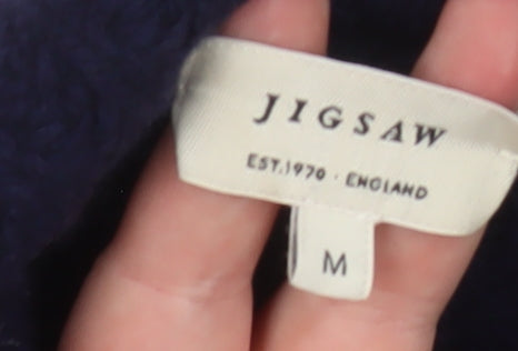 Jigsaw Women's Blue Lambswool Roll Neck Chunky Knit Jumper Size M