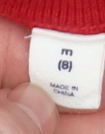 GAP Kids Red Knit Long Sleeve Fit & Flare Dress Girls 8-9 Years
