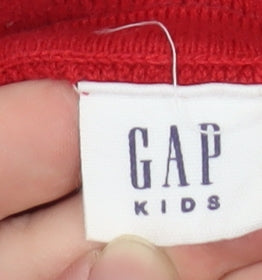 GAP Kids Red Knit Long Sleeve Fit & Flare Dress Girls 8-9 Years