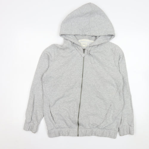 Next Men’s Grey Hooded Full Zip Cotton Jacket M