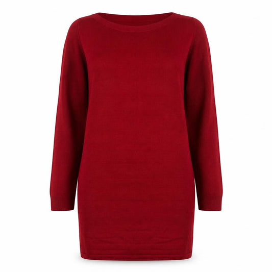 Front view of Tu Women Red Acrylic Long Sleeve Jumper Dress, size 12