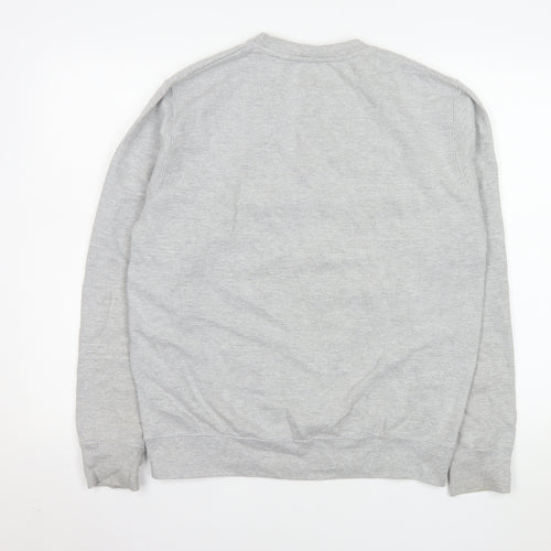 BearhugCo Men Grey Graphic Print Crew Neck Sweatshirt M