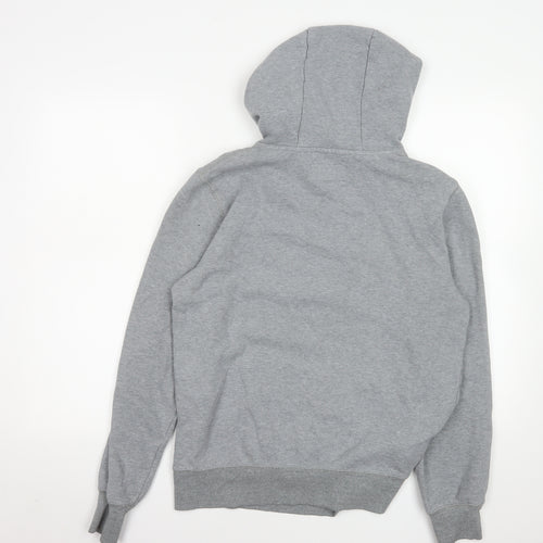 Firetrap Mens Grey Pullover Hoodie Medium Logo Fleece Sweatshirt