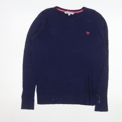 Crew Clothing Co. Women’s Blue Cotton Cable Knit Jumper Size 14