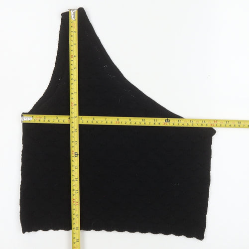 ASOS DESIGN Women’s Black One Shoulder Cropped Knit Tank Top Size 12