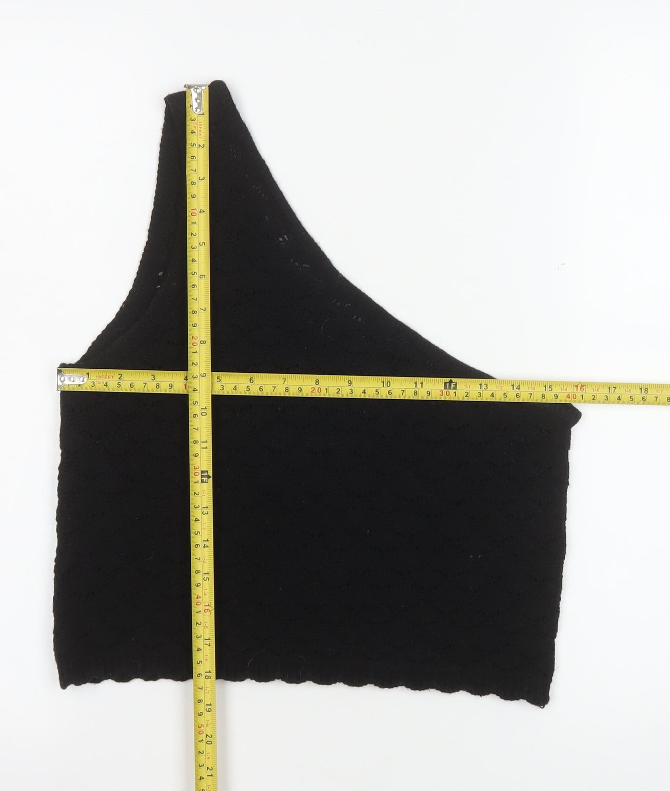 ASOS DESIGN Women’s Black One Shoulder Cropped Knit Tank Top Size 12