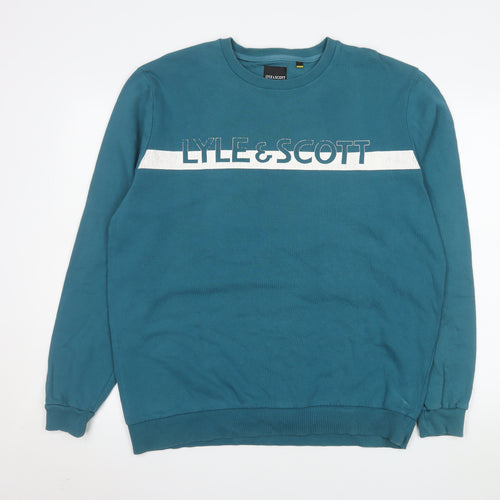 Lyle & Scott Men's Blue XL Pullover Sweatshirt Crew Neck Cotton