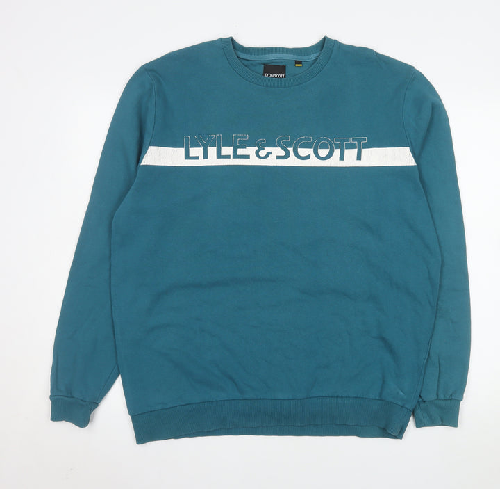 Lyle & Scott Men's Blue XL Pullover Sweatshirt Crew Neck Cotton