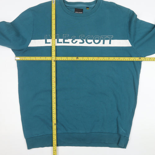 Lyle & Scott Men's Blue XL Pullover Sweatshirt Crew Neck Cotton