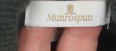Munrospun Mens Green Cashmere Roll Neck Jumper Size L