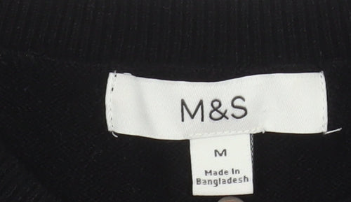 Marks and Spencer Womens Black Sequin Knit Jumper Medium