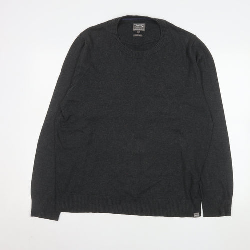 FatFace Men's Grey Cotton Cashmere Crew Neck Jumper L