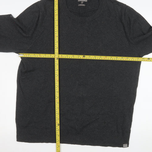 FatFace Men's Grey Cotton Cashmere Crew Neck Jumper L