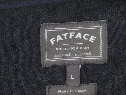 FatFace Men's Grey Cotton Cashmere Crew Neck Jumper L