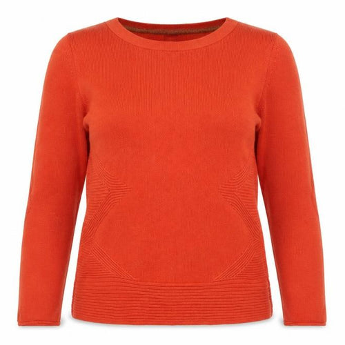 Olsen Women’s Orange Cotton Blend Crew Neck Jumper Size 10