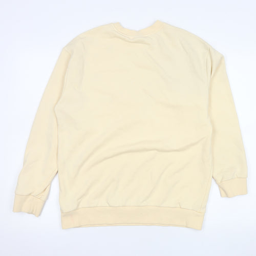 Street Fashion Women Beige NASA Bear Graphic Pullover Sweatshirt M