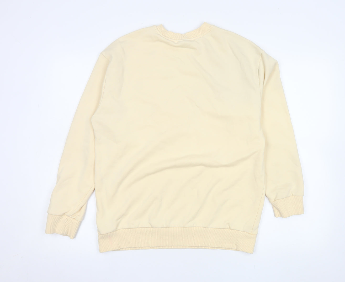 Street Fashion Women Beige NASA Bear Graphic Pullover Sweatshirt M