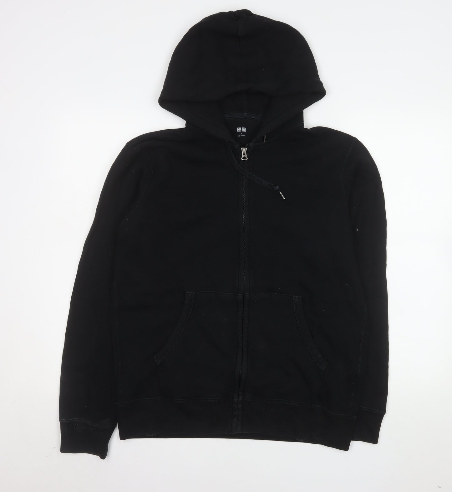 Uniqlo Men Black M Hooded Full Zip Basic Jacket