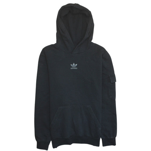 Adidas Boys Black Pullover Fleece Hoodie 13-14 Years Regular Fit