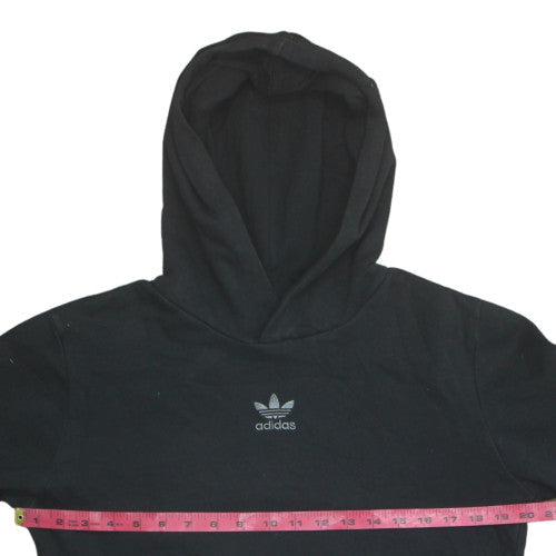 Adidas Boys Black Pullover Fleece Hoodie 13-14 Years Regular Fit