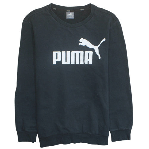 Puma Men's Black S Pullover Logo Sweatshirt Classic Sportswear