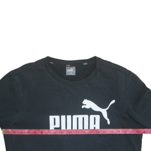 Puma Men's Black S Pullover Logo Sweatshirt Classic Sportswear