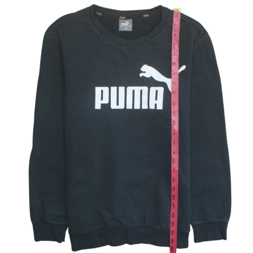 Puma Men's Black S Pullover Logo Sweatshirt Classic Sportswear