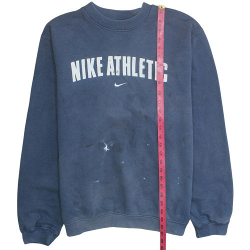 Nike Athletic Men's Blue Crew Neck Sweatshirt M Cotton Fleece