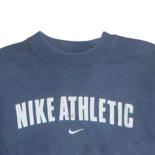 Nike Athletic Men's Blue Crew Neck Sweatshirt M Cotton Fleece