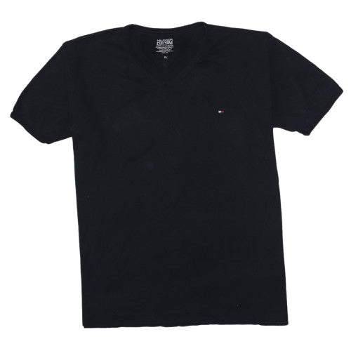 Tommy Hilfiger Men's Black V-Neck Cotton T-Shirt XL