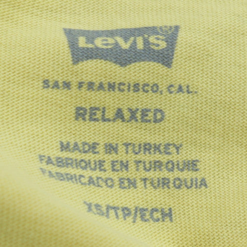 Levi's Men's Yellow Relaxed Fit Cotton Crew Neck T-Shirt Size XS