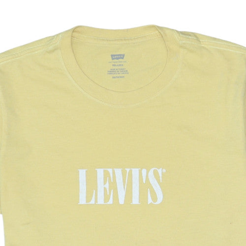 Levi's Men's Yellow Relaxed Fit Cotton Crew Neck T-Shirt Size XS