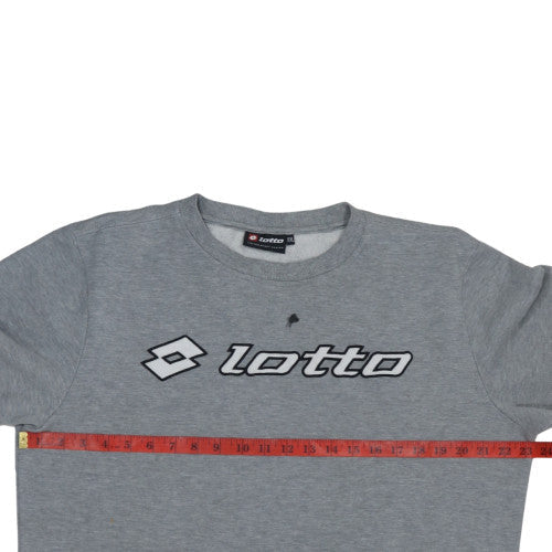 Lotto Men's Grey Crew Neck Sweatshirt XXL Logo Pullover