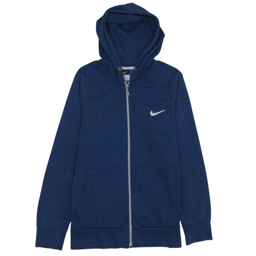 Nike Men Blue Full Zip Hoodie S Lightweight Knit Sweatshirt