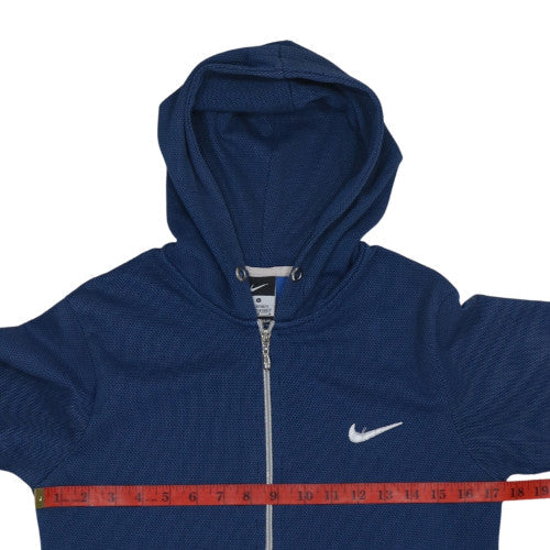Nike Men Blue Full Zip Hoodie S Lightweight Knit Sweatshirt
