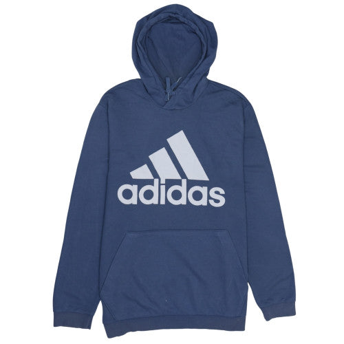 adidas Men Blue XL Pullover Hoodie Fleece Graphic Sportswear