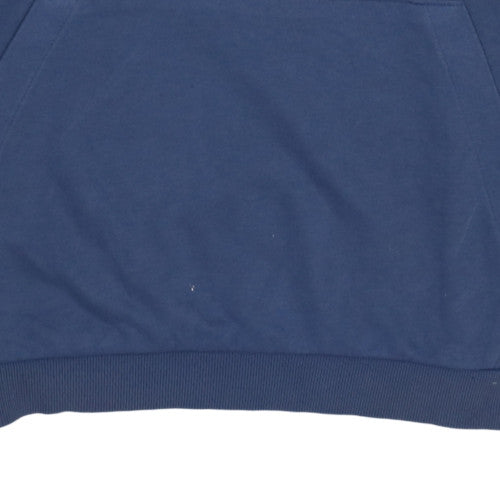 adidas Men Blue XL Pullover Hoodie Fleece Graphic Sportswear