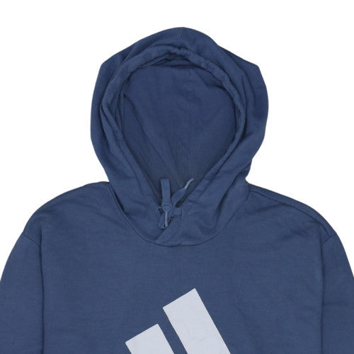 adidas Men Blue XL Pullover Hoodie Fleece Graphic Sportswear