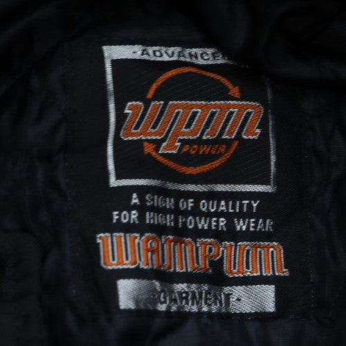 Wampum Mens Black Hooded Windbreaker Jacket L Nylon Snap Casual
