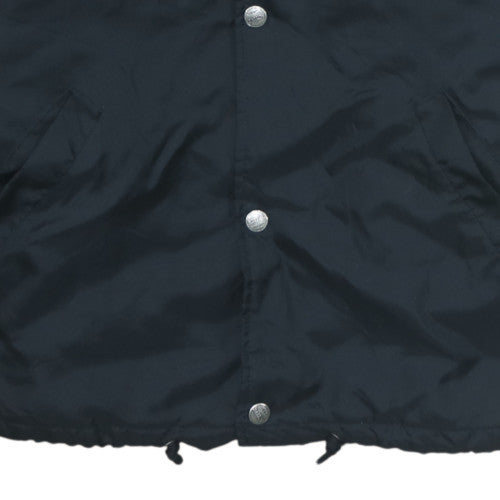 Wampum Mens Black Hooded Windbreaker Jacket L Nylon Snap Casual