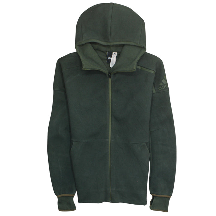 Adidas Men's Green Full Zip Hoodie Size S Regular Fit Fleece