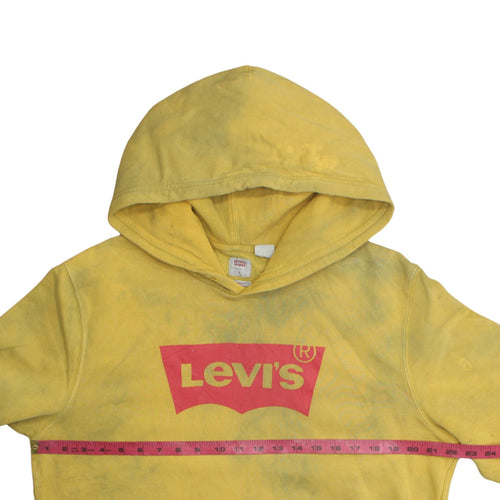 Levi's Men's Yellow Logo Pullover Hoodie Size M Classic Fleece