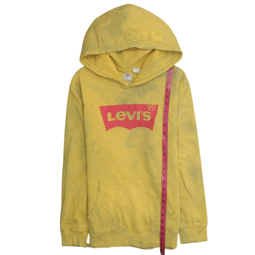 Levi's Men's Yellow Logo Pullover Hoodie Size M Classic Fleece