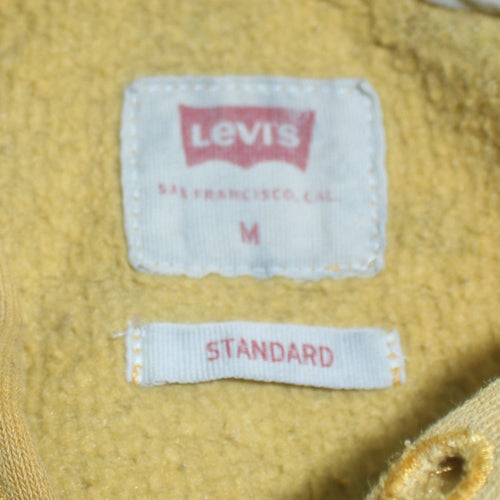Levi's Men's Yellow Logo Pullover Hoodie Size M Classic Fleece