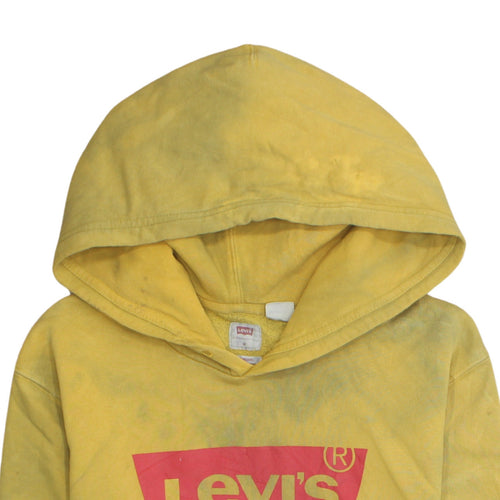 Levi's Men's Yellow Logo Pullover Hoodie Size M Classic Fleece