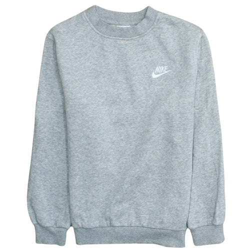 Nike Girls Grey Pullover Crew Neck Fleece Sweatshirt Size M