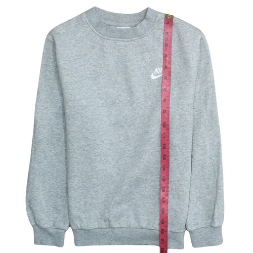 Nike Girls Grey Pullover Crew Neck Fleece Sweatshirt Size M