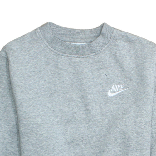Nike Girls Grey Pullover Crew Neck Fleece Sweatshirt Size M