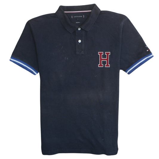 Tommy Hilfiger Men's Navy Blue L Regular Fit Cotton Polo Shirt